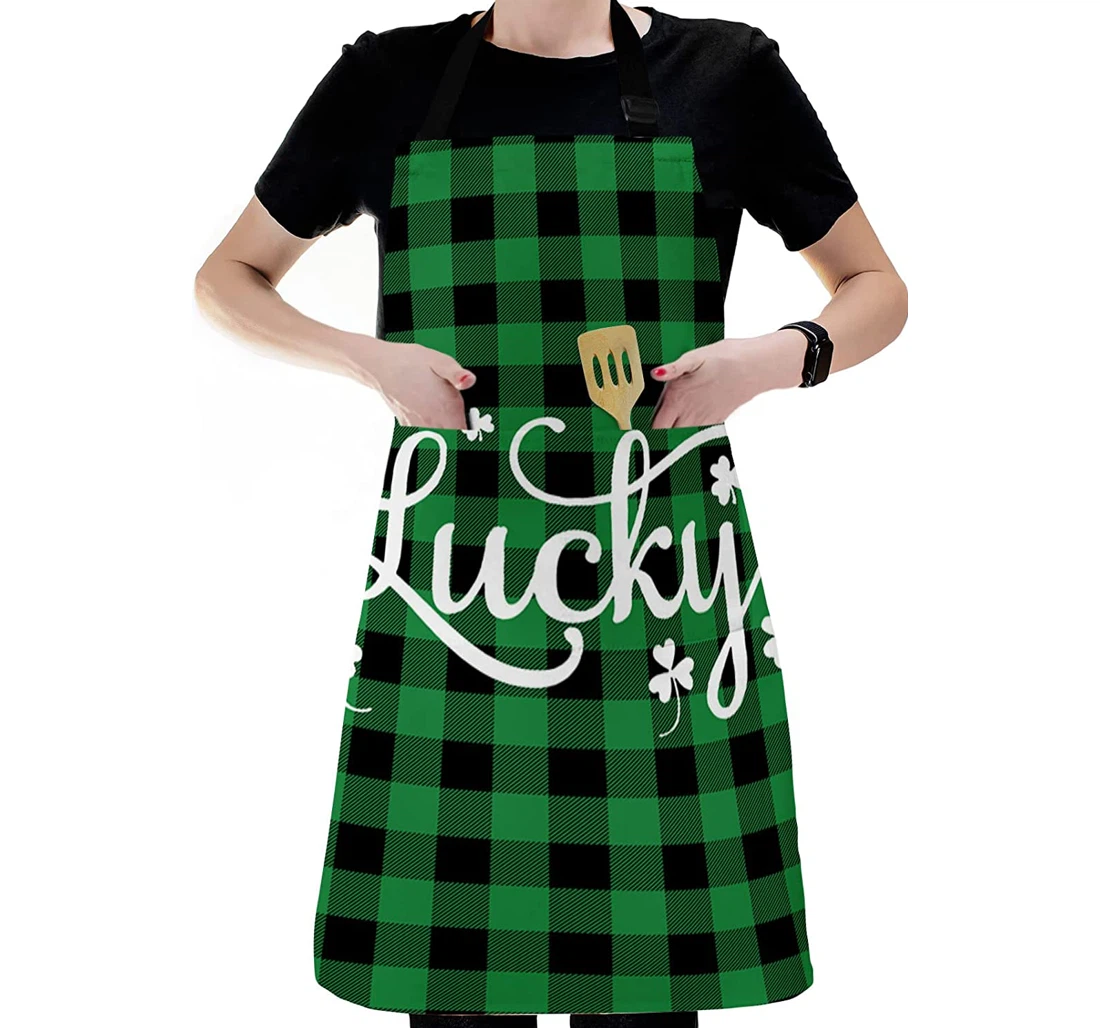 Luck Clover Leaf St Patrick's Day Word Apron