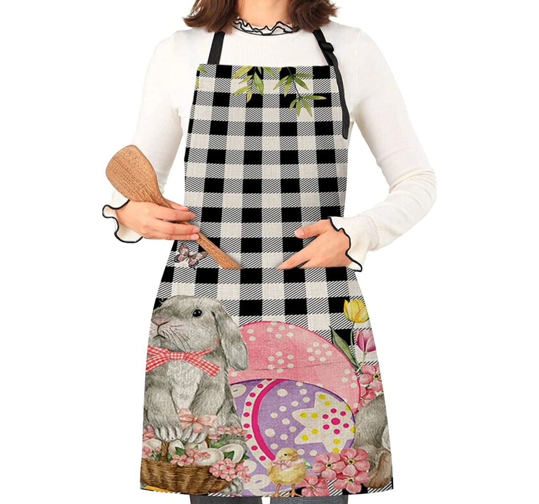 Rabbit Easter Egg Floral Basket Apron