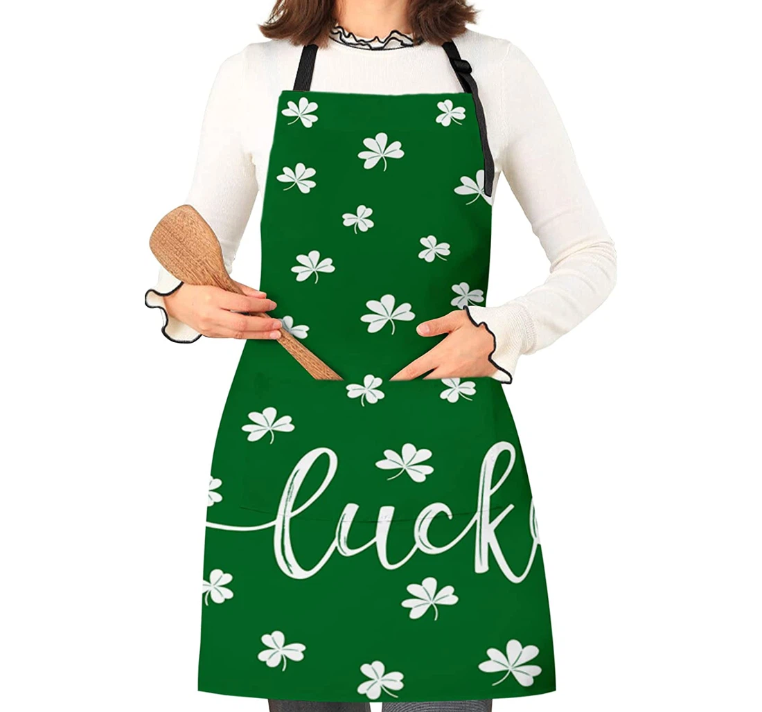 Clover Seamless St Patrick's Day Luck Leaves Apron