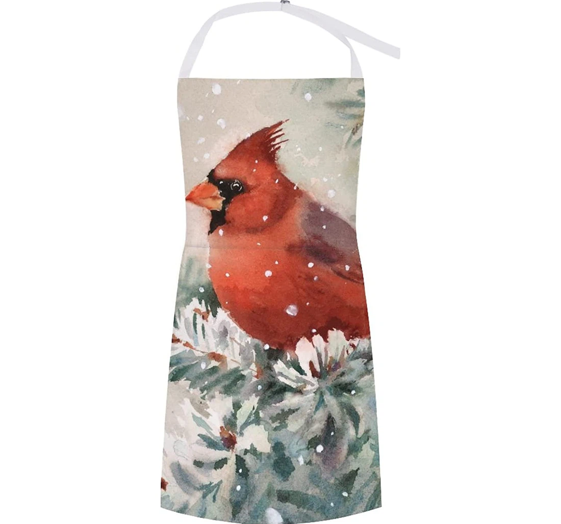 Winter Cardinal Bird Apron