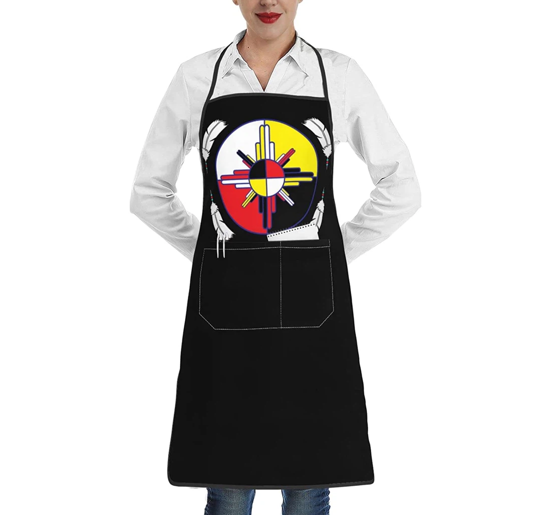 Medicine Wheel Native Americans Pocket Wai Apron