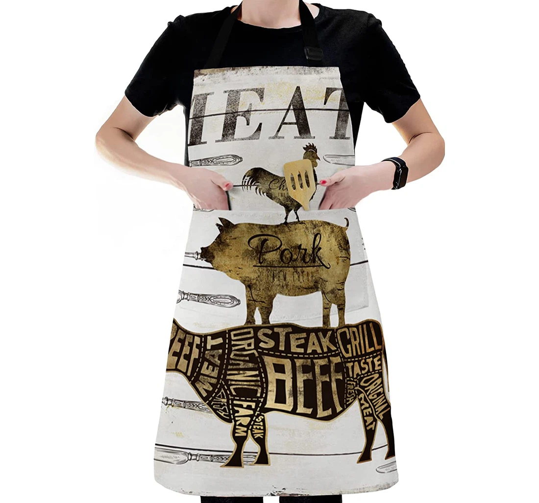 Cow Pig Cock Meat Tableware Apron