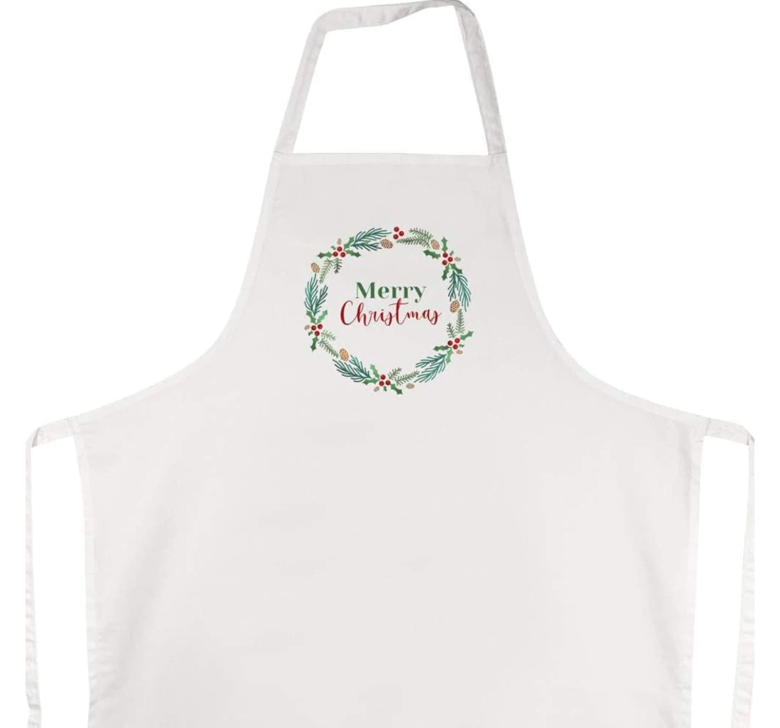 'merry Christmas Wreath' Apron