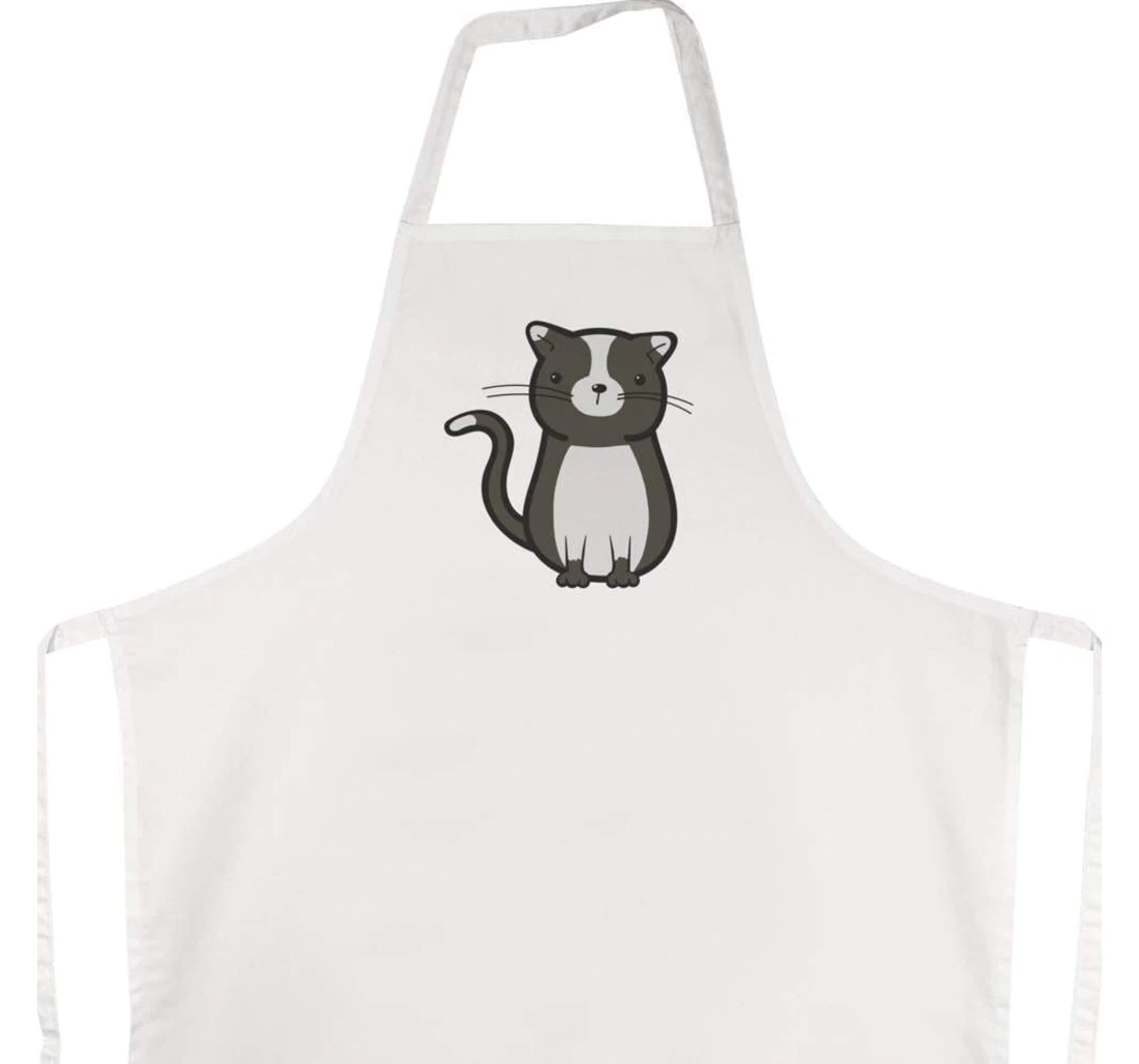'black White Cat' Apron