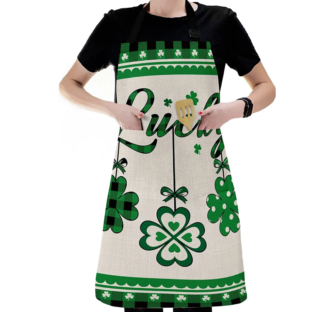 Lucky Clover St Patrick's Day Shamrock Apron