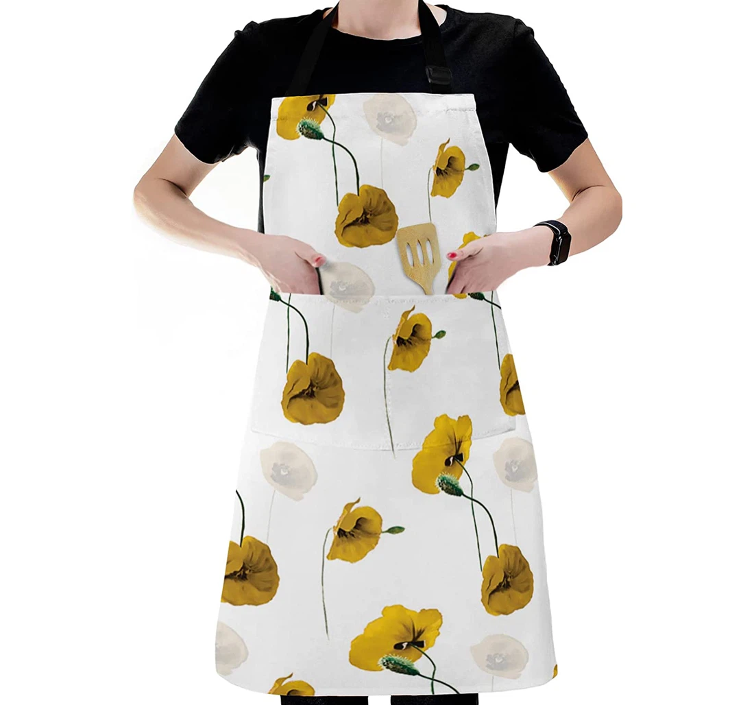 Poppy Flower Yellow Flower Tile Apron