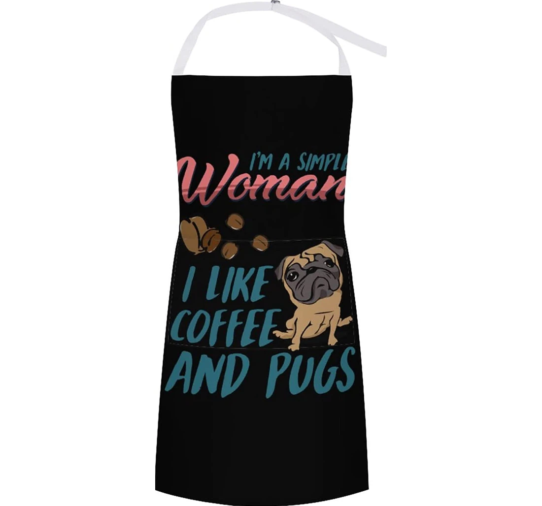 I Love Coffee Pugs Apron