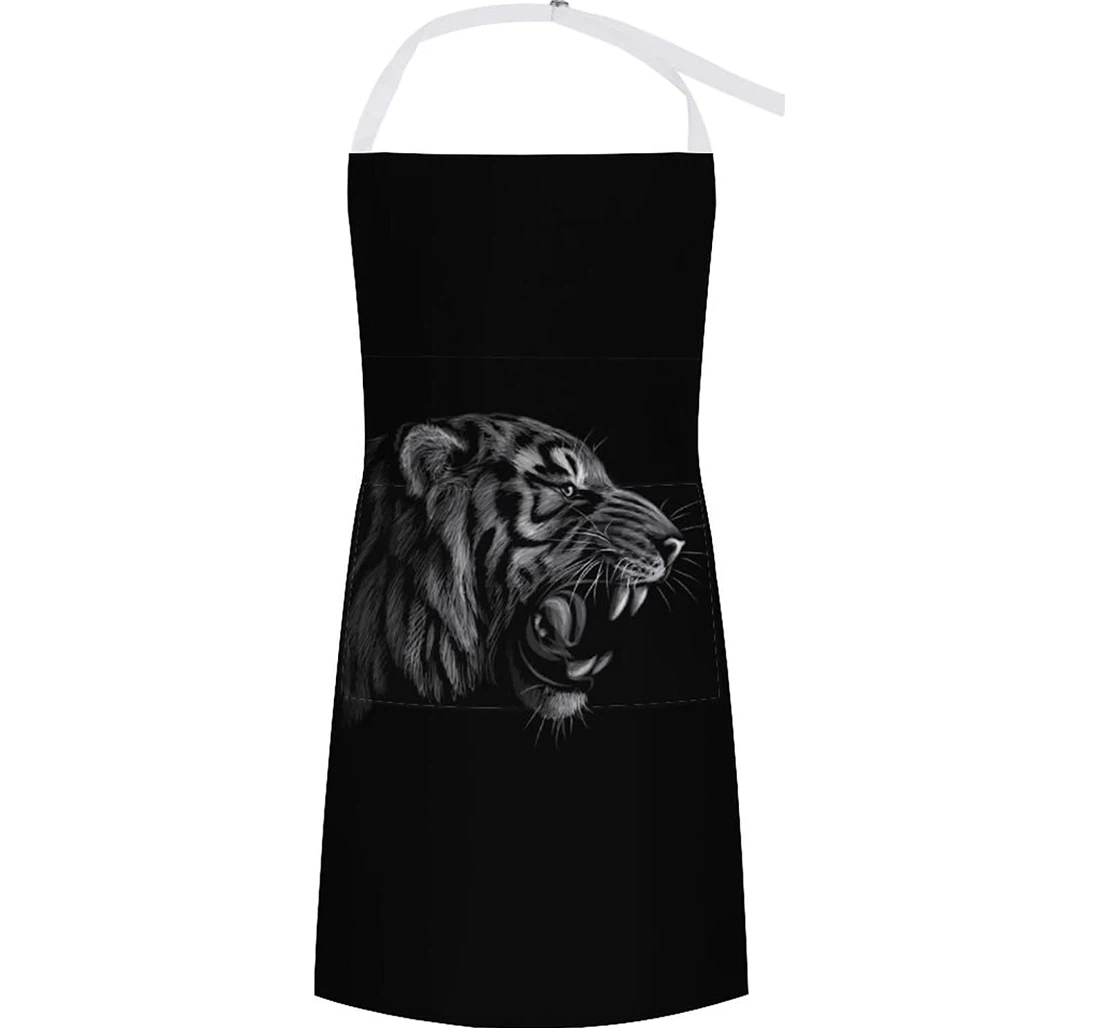 Black And White Tiger Portrait Apron