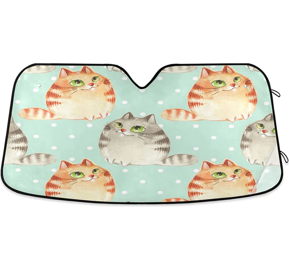 Cute Cat Polka Dot Kitten Auto Sun Shade