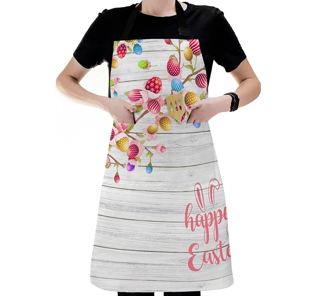 Happy Easter Colored Eggs Branch Apron