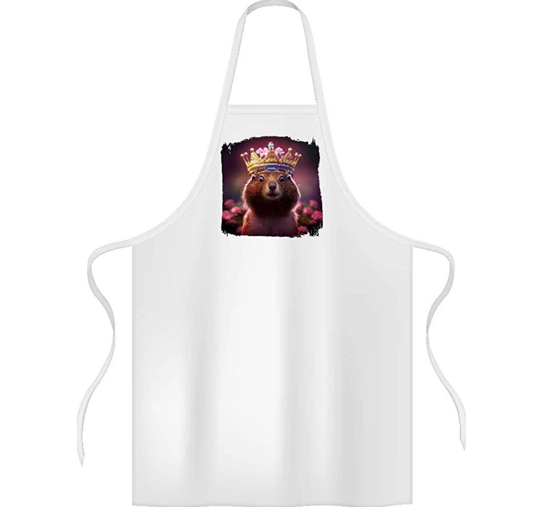 Cute Queen Crown Woodchuck Apron Apron