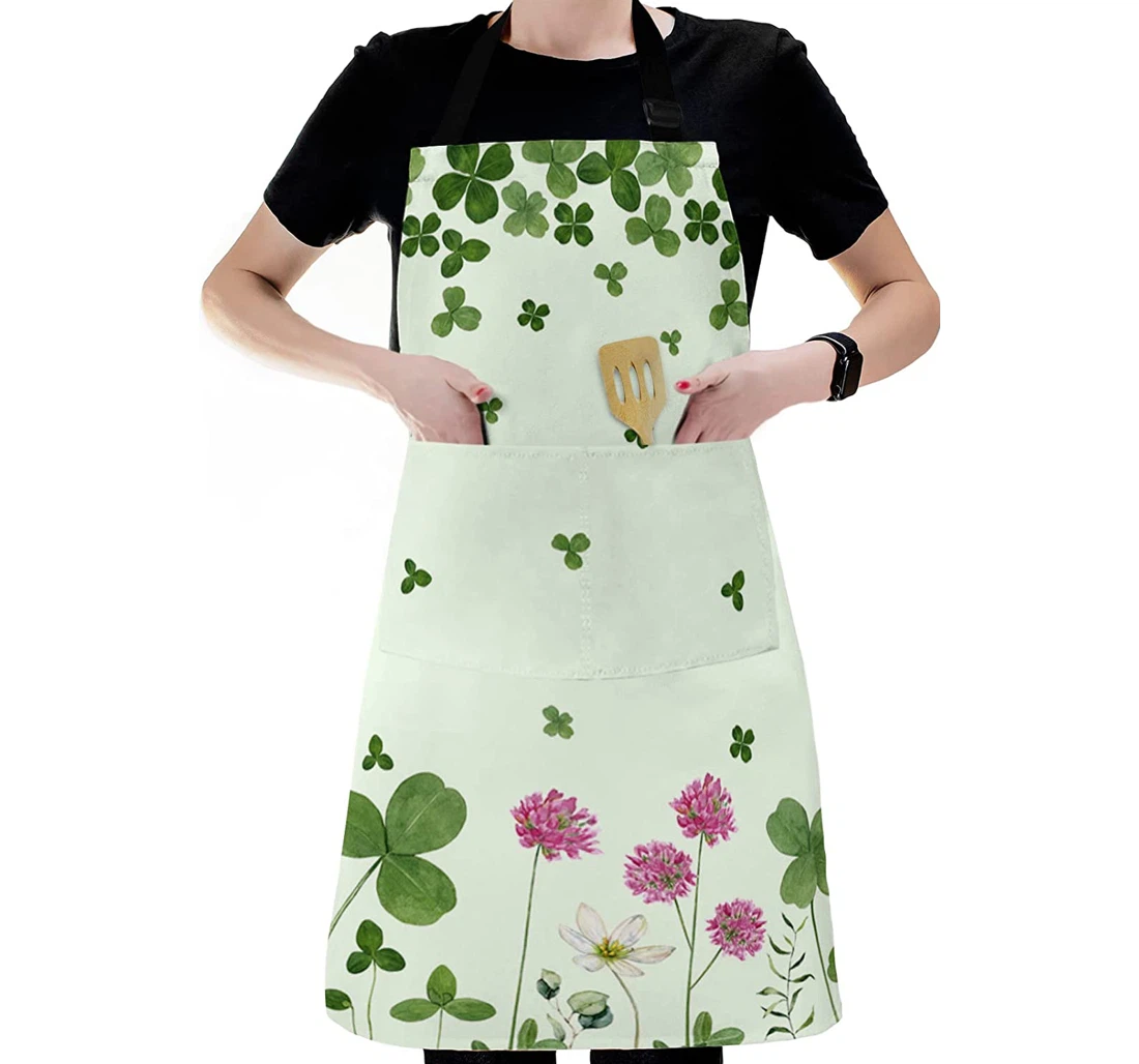 St Patrick's Day Clover Spring Botanical Apron