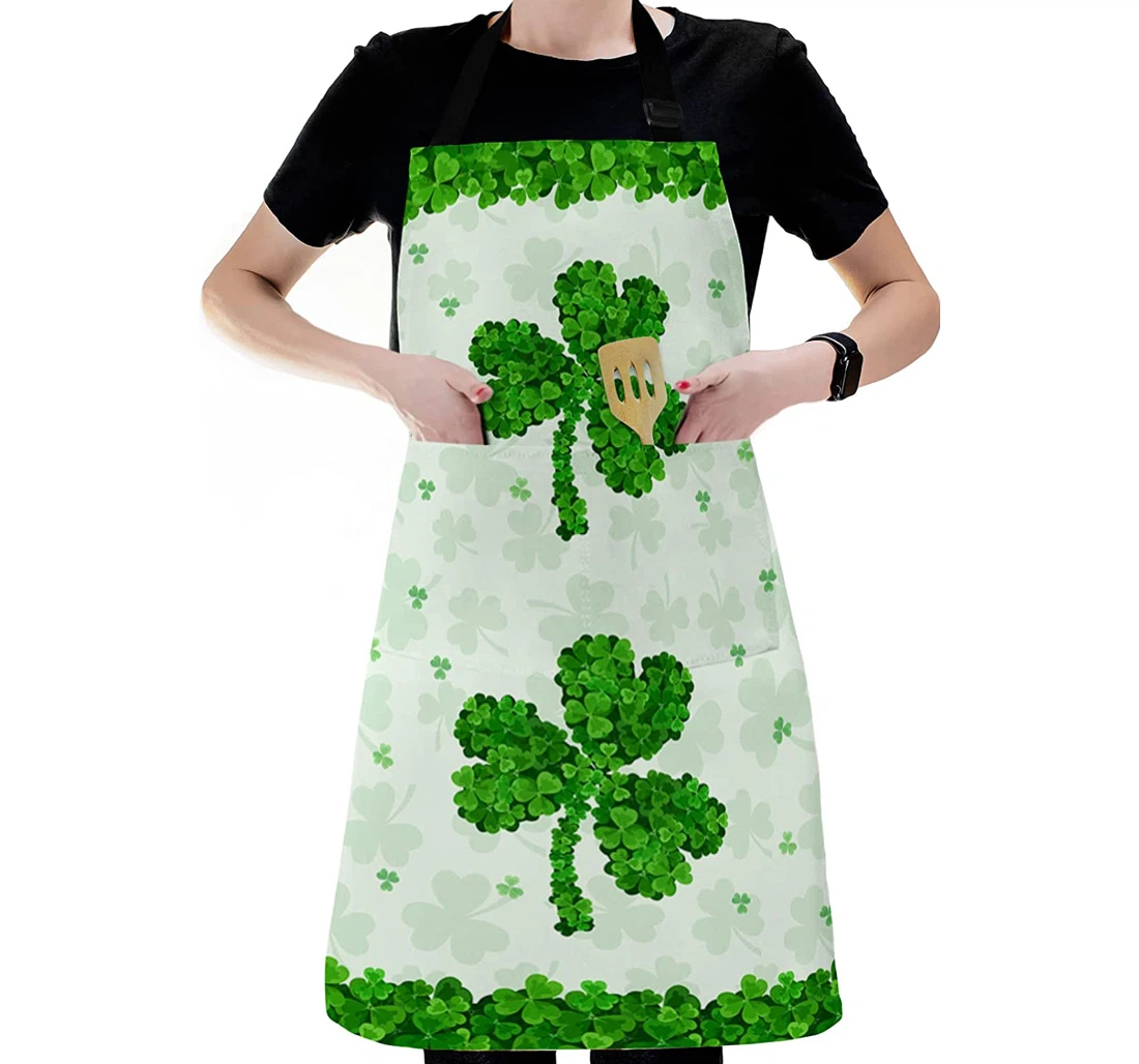 St Patrick's Day Clover Seamless Frame Apron