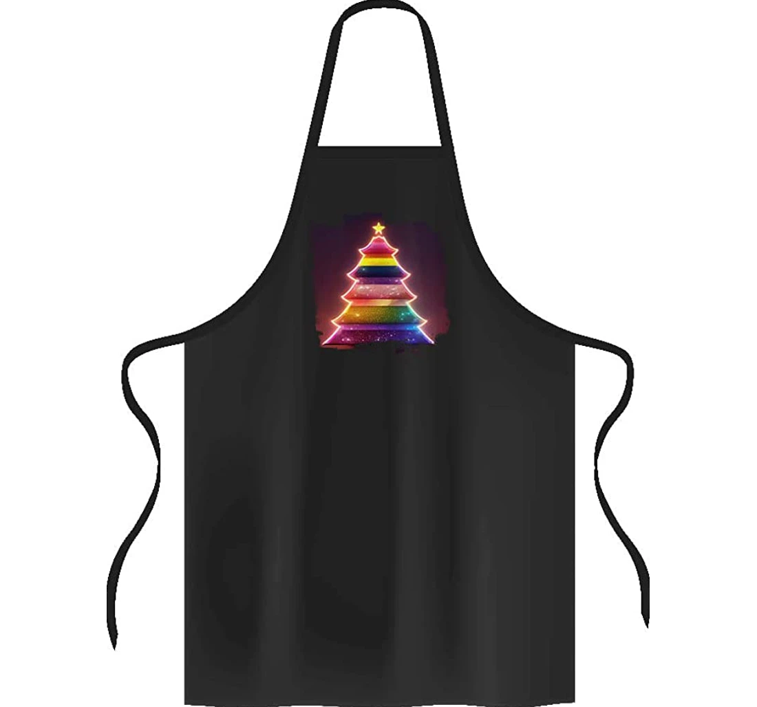 Christmas Tree Print Multicolor Apron