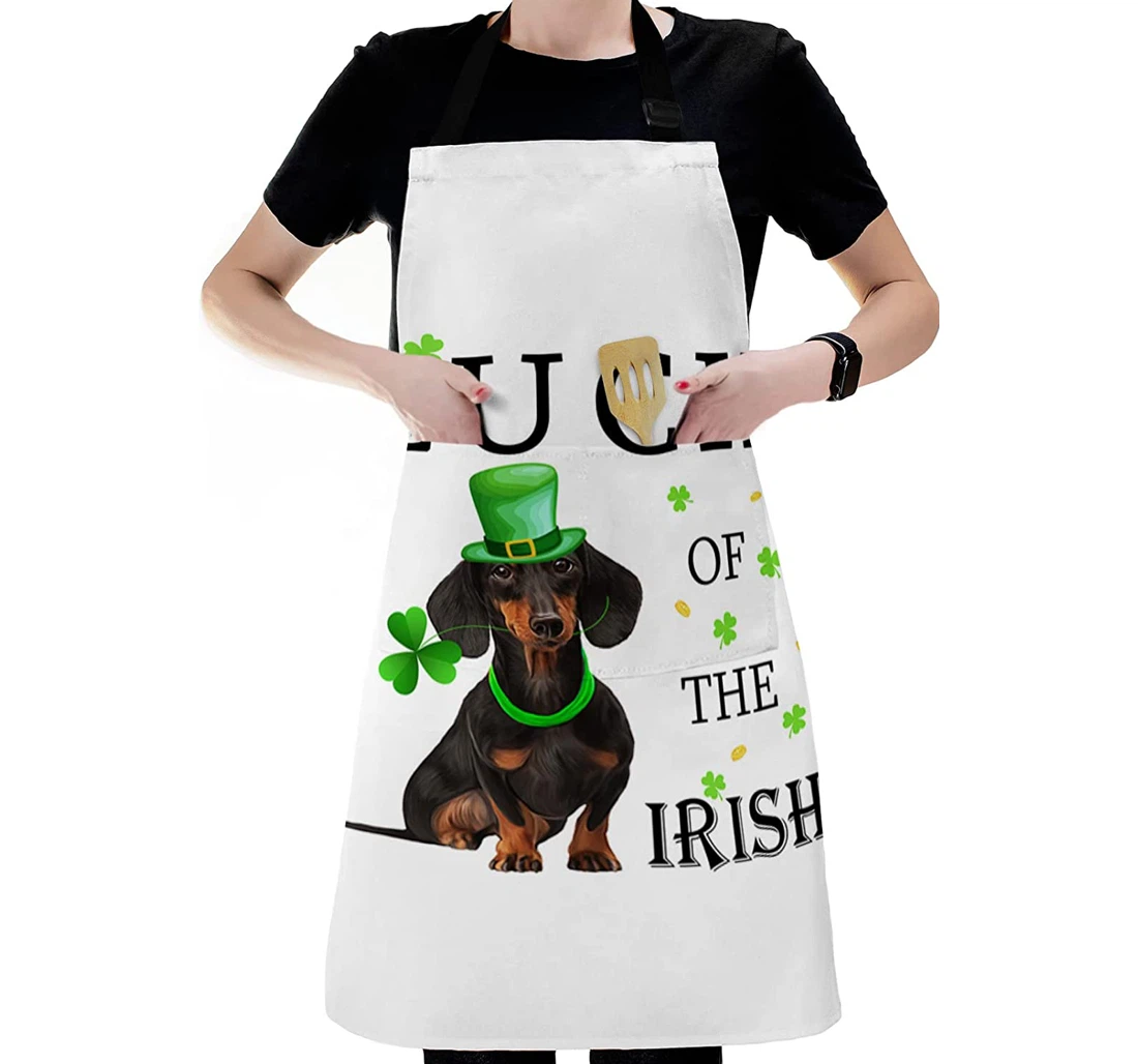 Luck Dog Irish St Patrick's Day White Apron