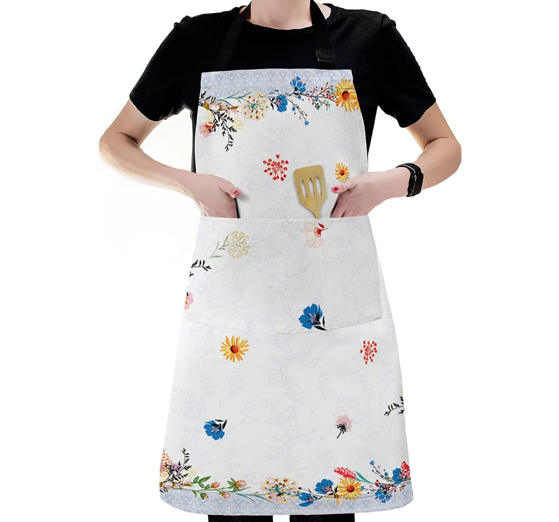 Spring Flower Botanical Plants Apron