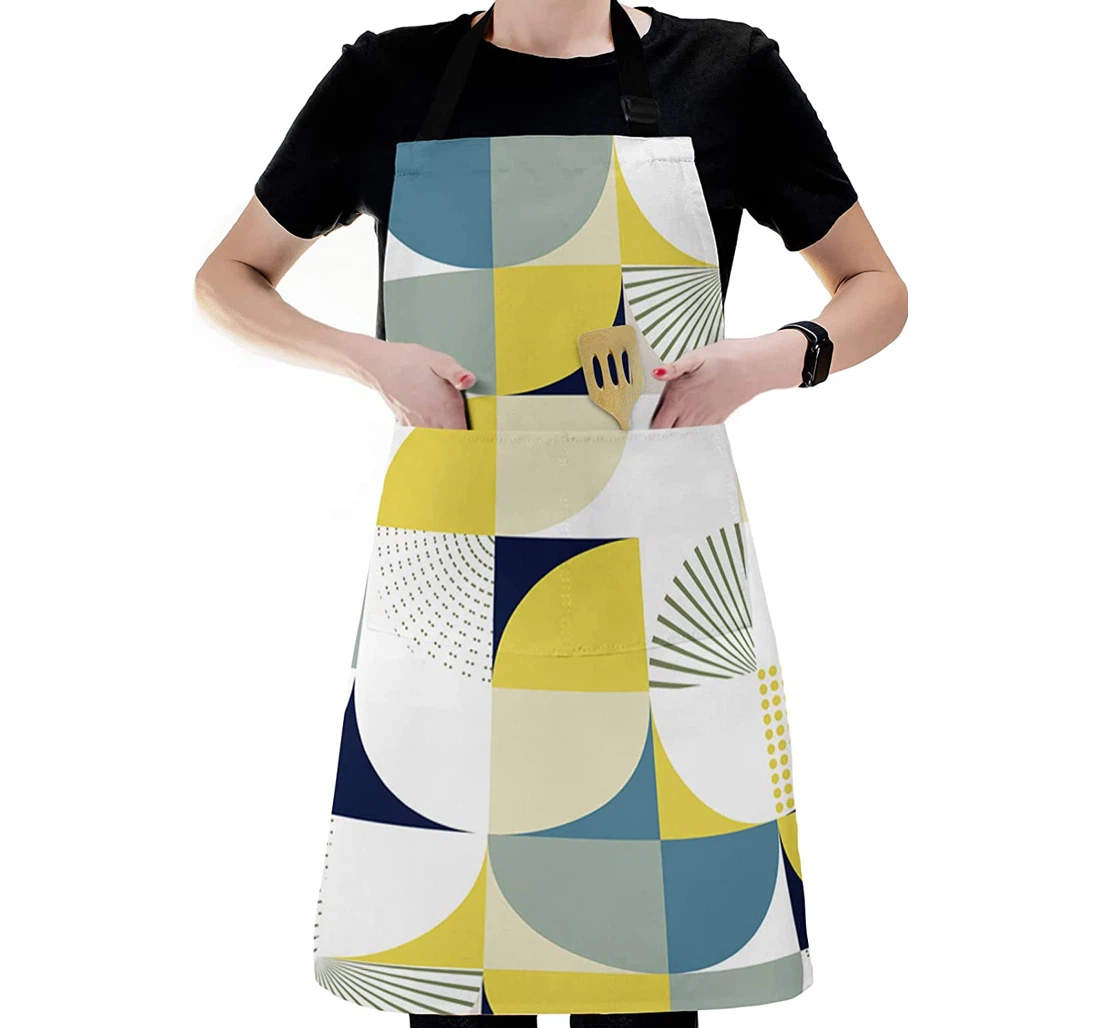 Nordic Style Yellow White Half Circle Apron