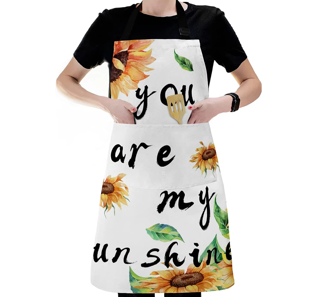 Spring Sunflower Yellow Watercolor Floral Apron