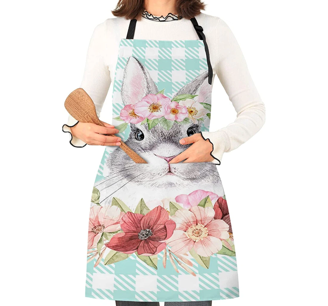 Watercolor Bunny Easter Rabbit Apron