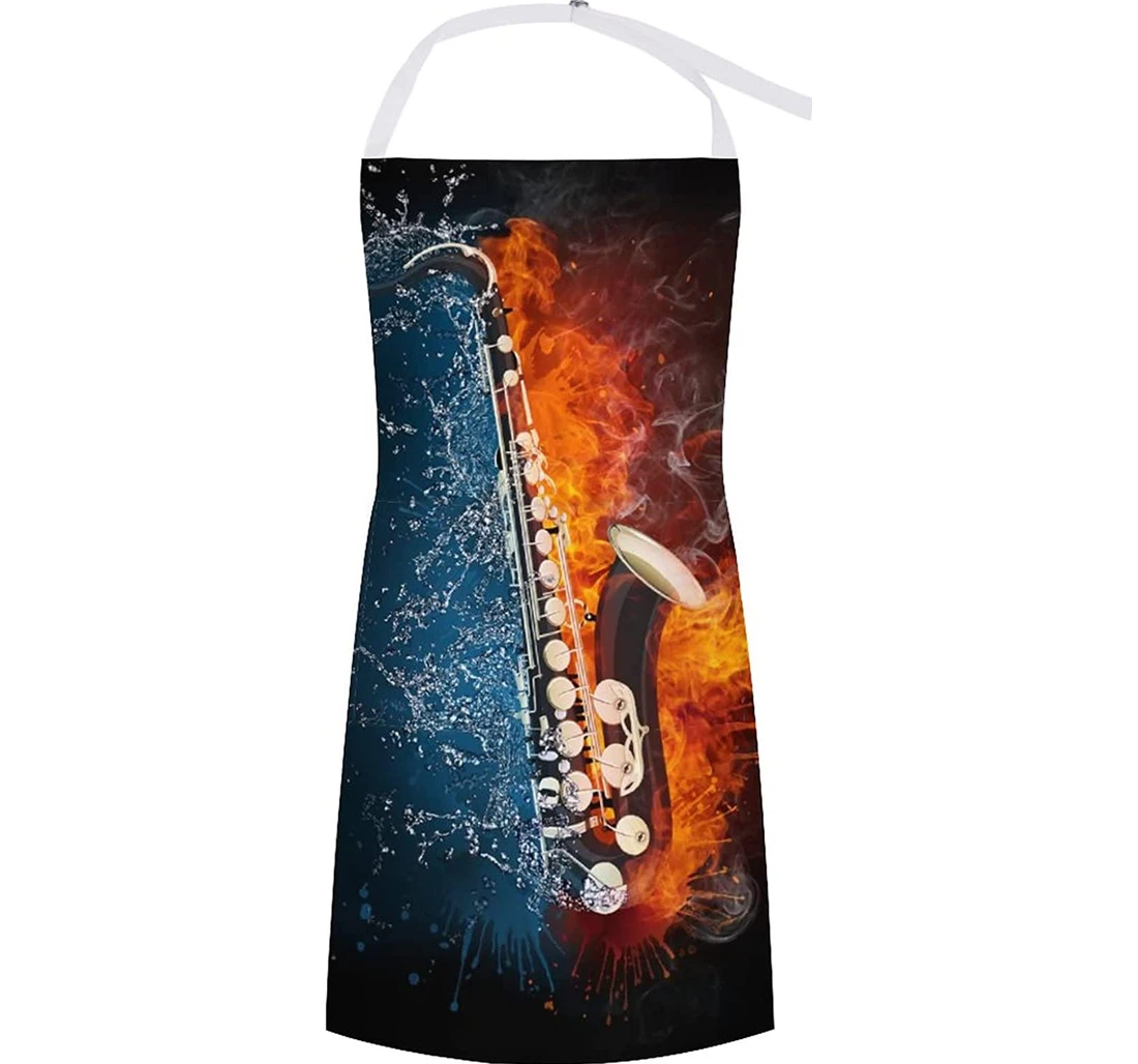 Saxophone In Fire And Water Apron