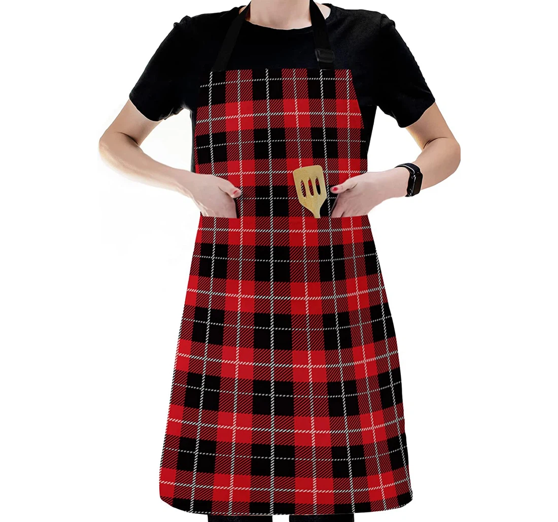 Classic Scotland Black Red Tartan Apron