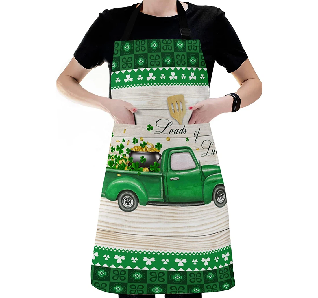 St Patrick's Day Green Farm Truck Apron