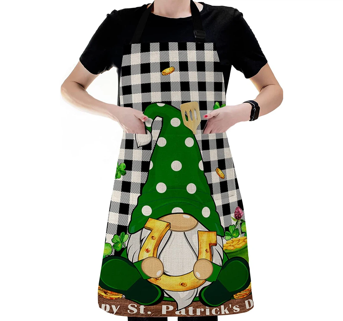 St Patrick's Day Cartoon Dwarf Horseshoe Apron