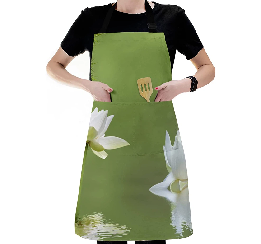 Lotus Flower Bamboo Lake Wave Apron