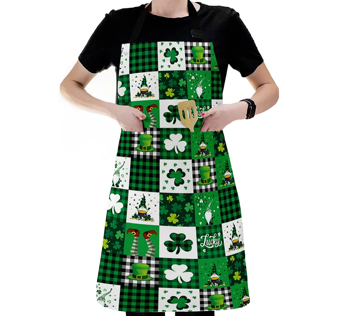 St Patrick's Day Dwarf Clover Leaf Lucky Gold Apron