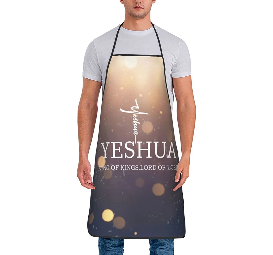 Yeshua Jesus Christian Funny Chef Waitres Kitche Extra Ties Apron