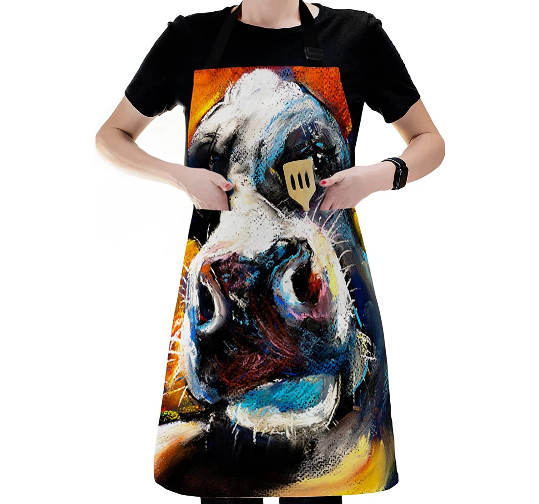 Farm Cow Oil Painting Apron