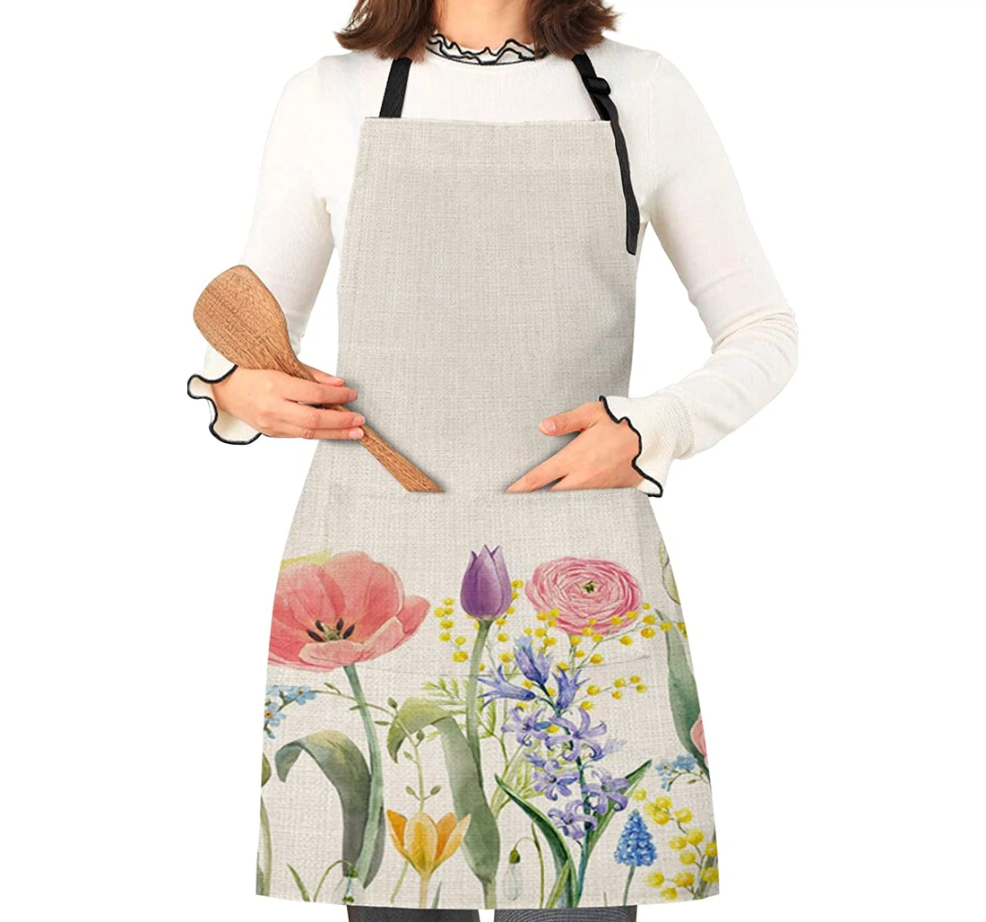 Spring Tulips Easter Flower Plant Apron