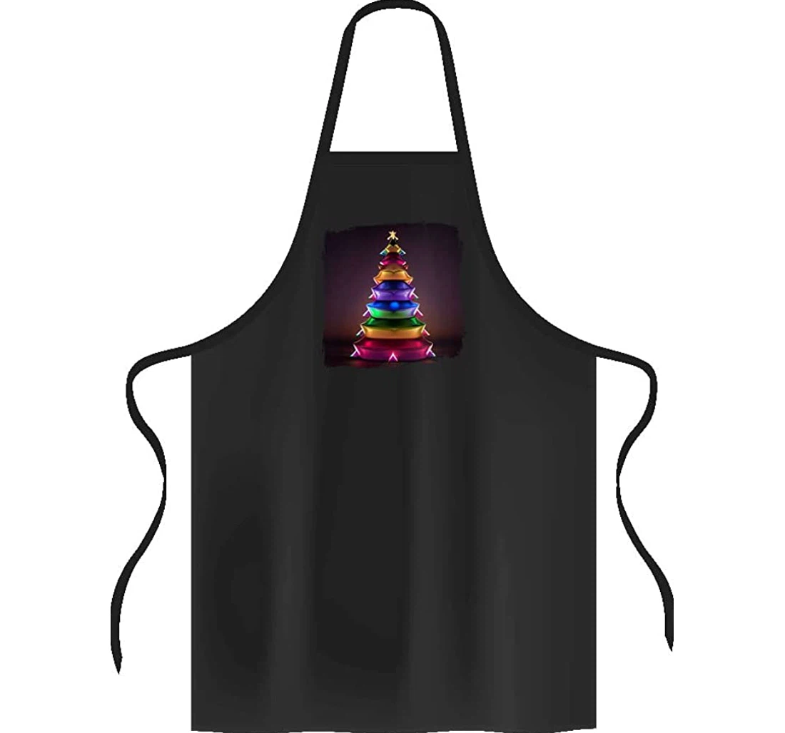 Fir Tree Print Multicolor Rainbow Apron