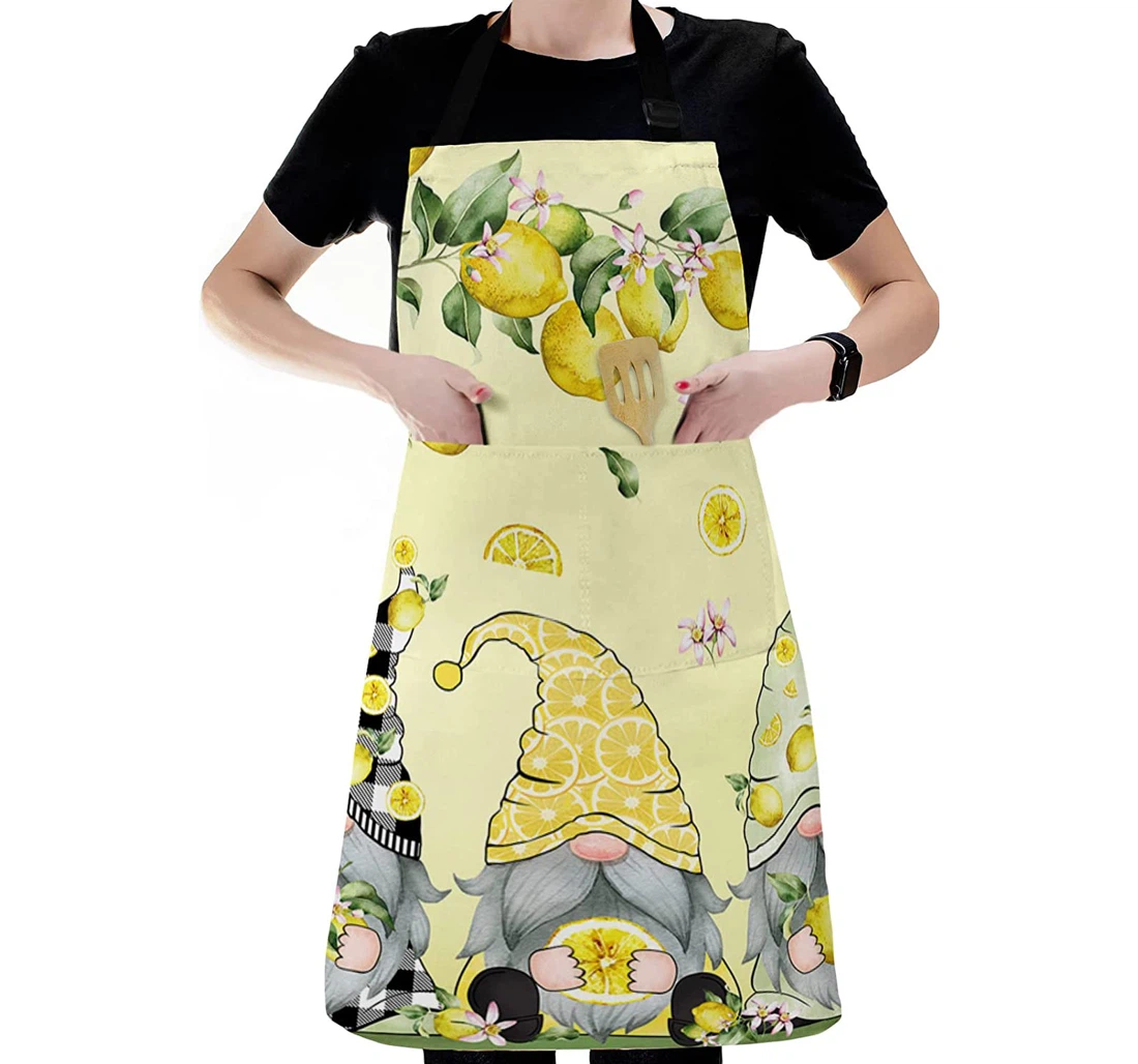 Farmhouse Cute Gnome Yellow Lemons Hat Apron