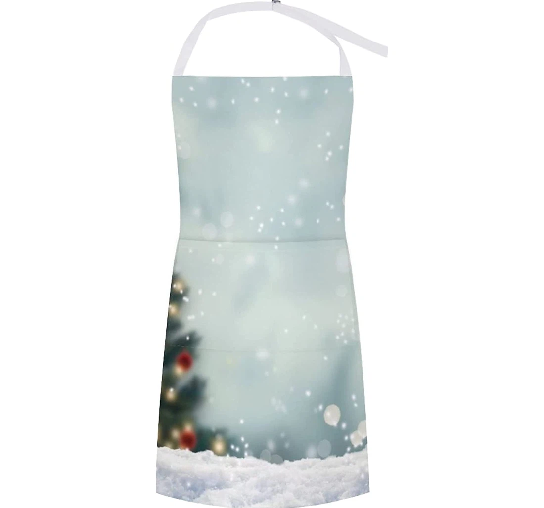 Blurry Christmas Tree Snow Apron