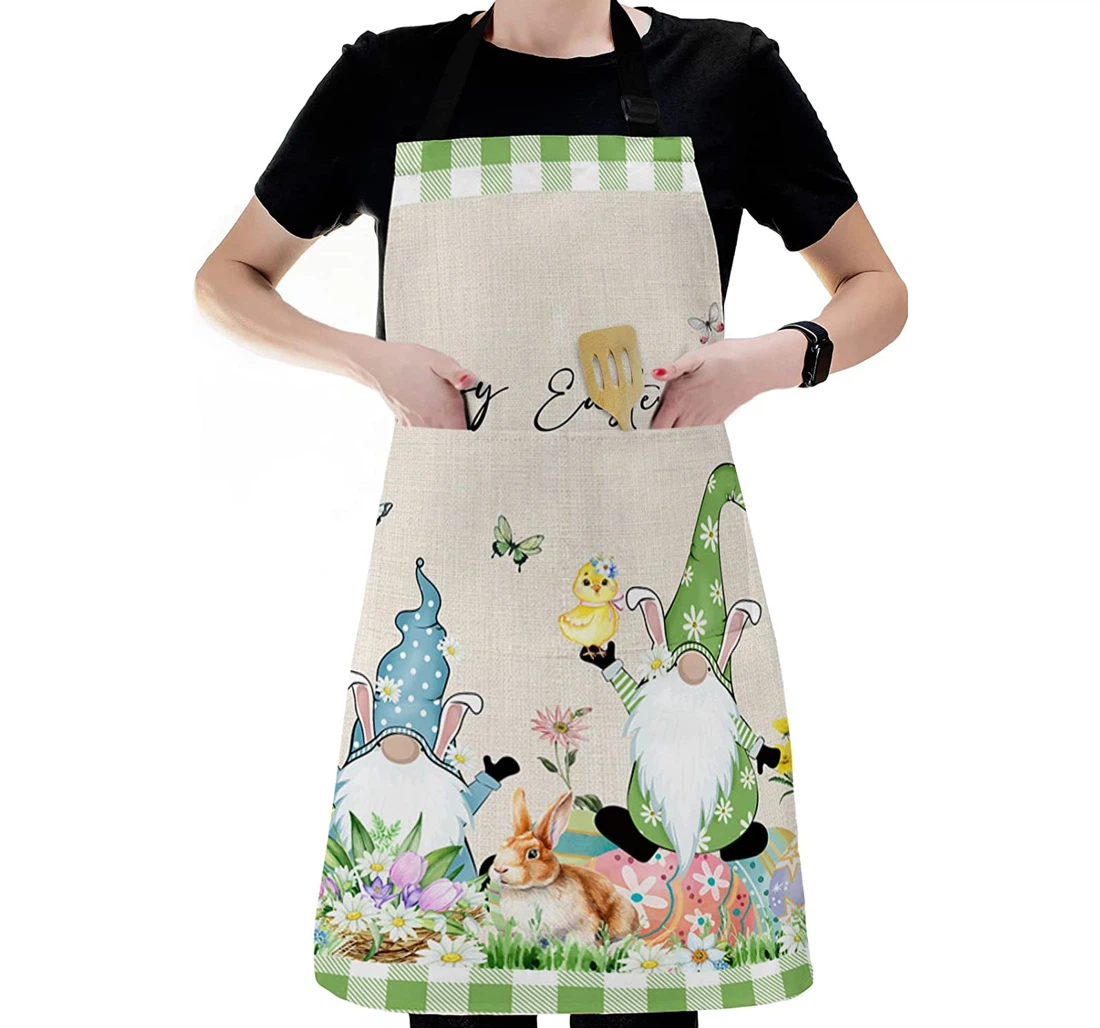 Farm Easter Gnome Funny Dwarf Spring Chick Eggs Apron