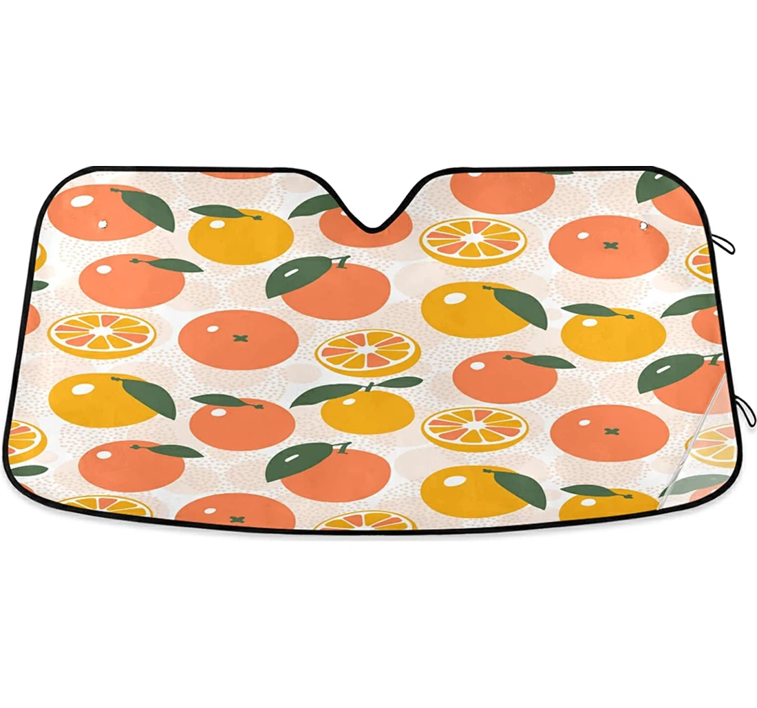 Orange Seamless Pattern Design Auto Sun Shade