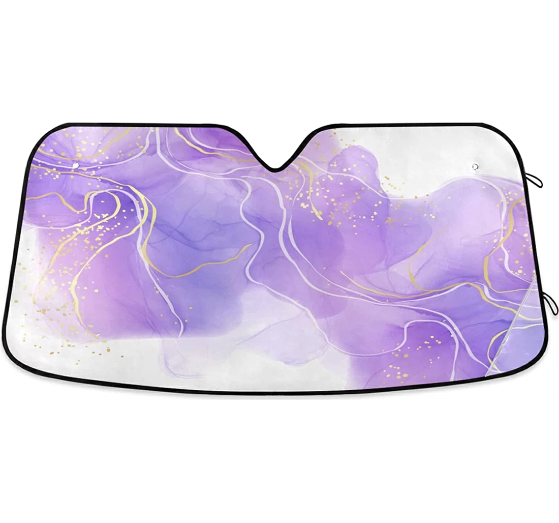 Rose Pink Liquid Purple Marble Golden Dots Baby Auto Sun Shade