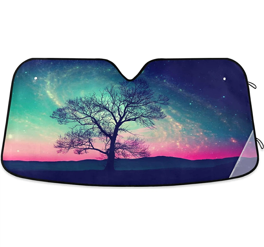 Red Alien Landscape Tree Pink Blue Mountain Baby Auto Sun Shade