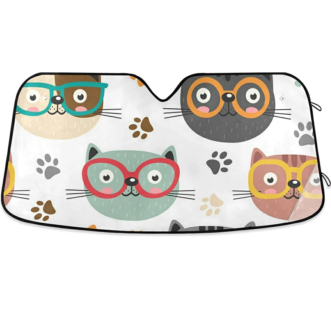 Cute Faces Cats Auto Sun Shade