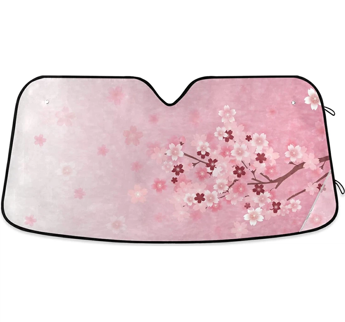 Cherry Bloosm Spring Harmful Auto Sun Shade