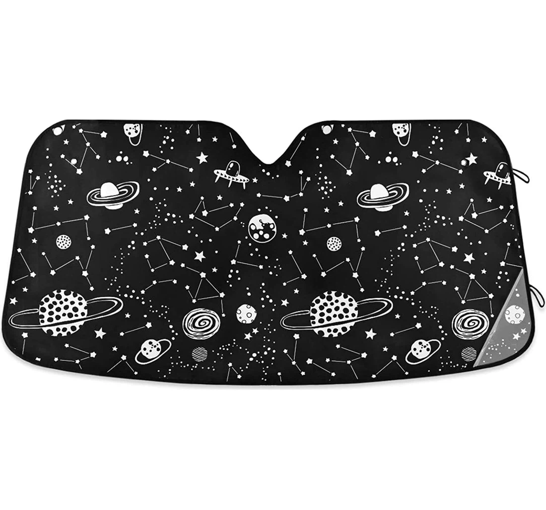 Space Planets Cartoon Universe Theme Auto Sun Shade
