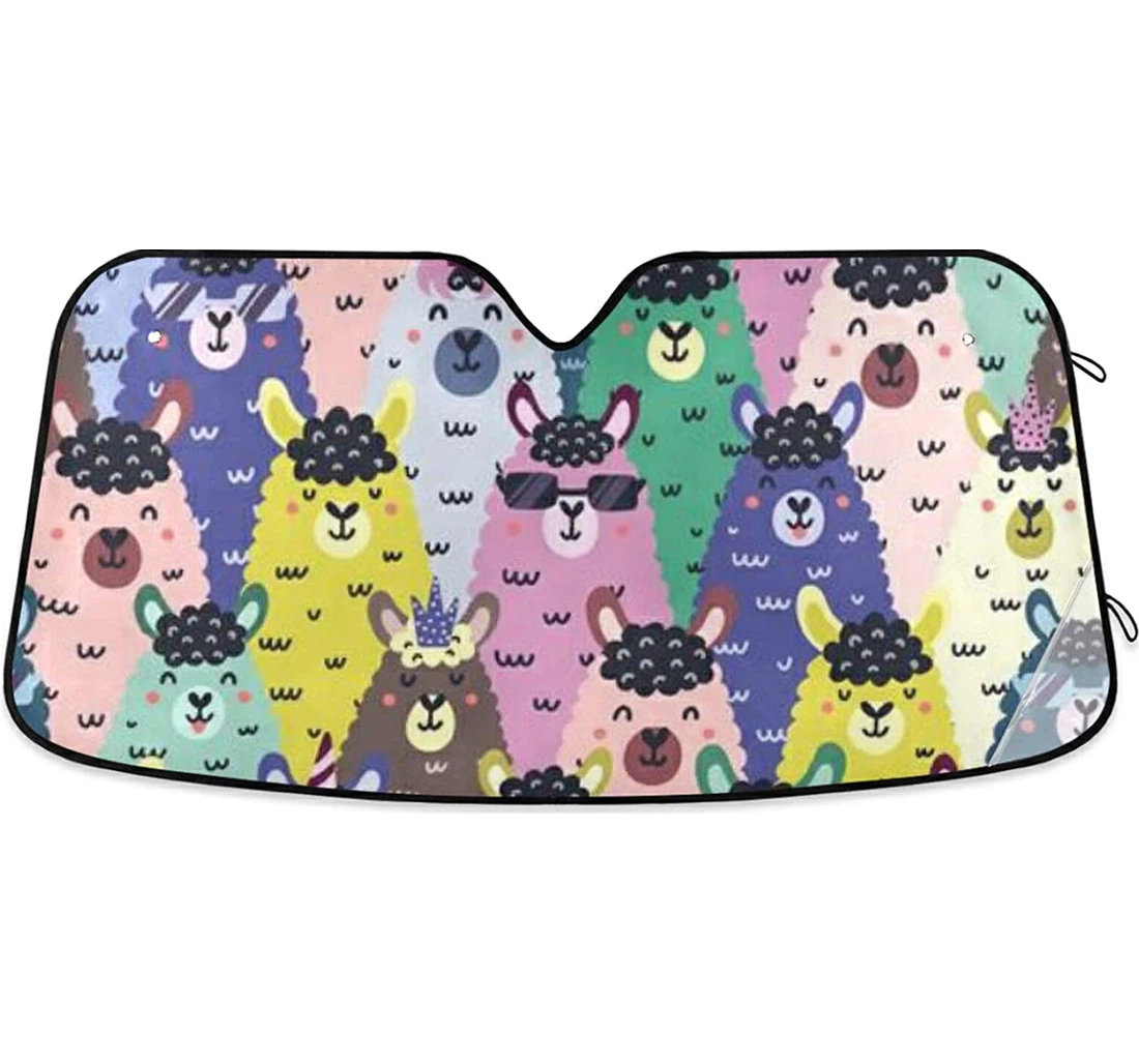 Funny Llamas Colorful Auto Sun Shade
