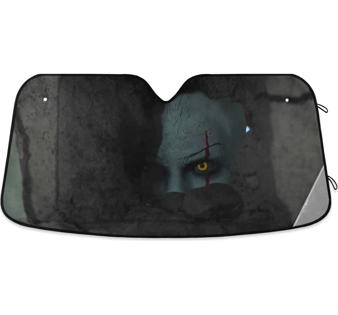 Scary Clown Peeking Auto Sun Shade