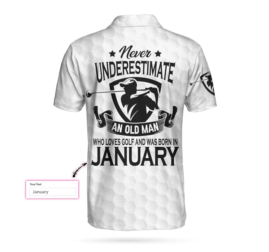 Personalized Never Underestimate A Golfer Born In Month Custom Cool Skull Golf For - Polo Shirt