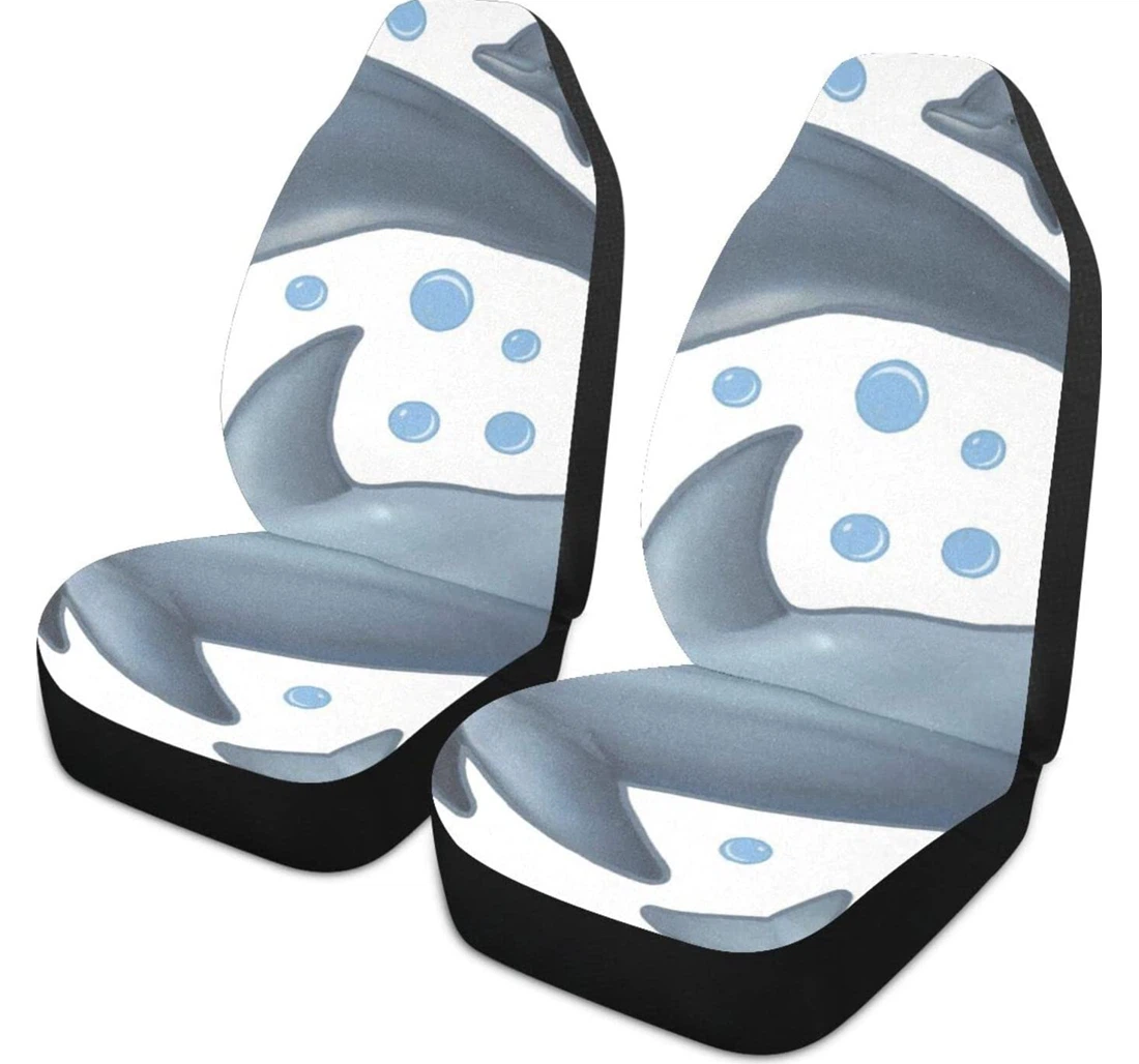 Dolphin Painting Cartoons Universal Front Car Seat Cover
