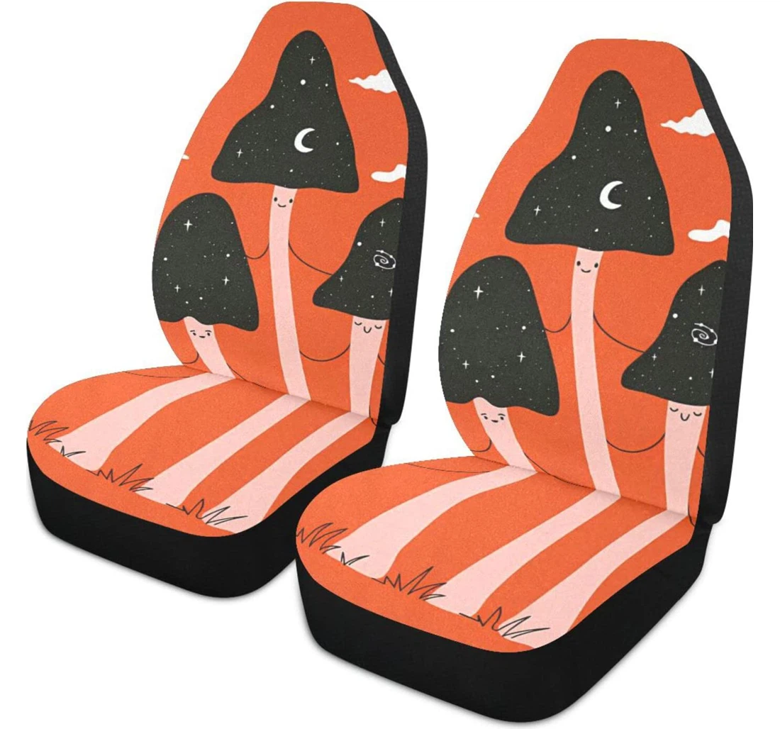 Aesthetic Mushroom With Red Universal Front Car Seat Cover