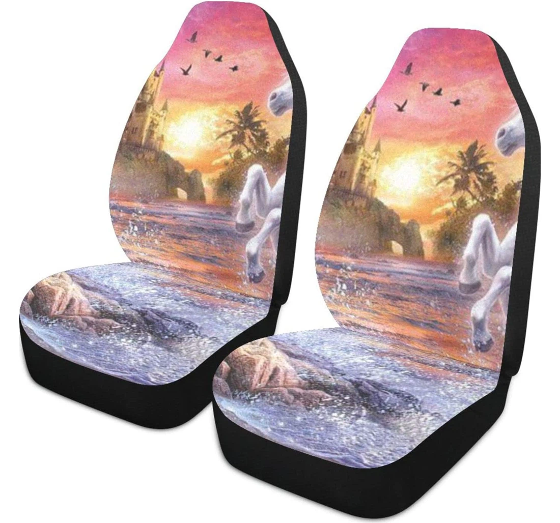 Painting Unicorn Universal Front Car Seat Cover