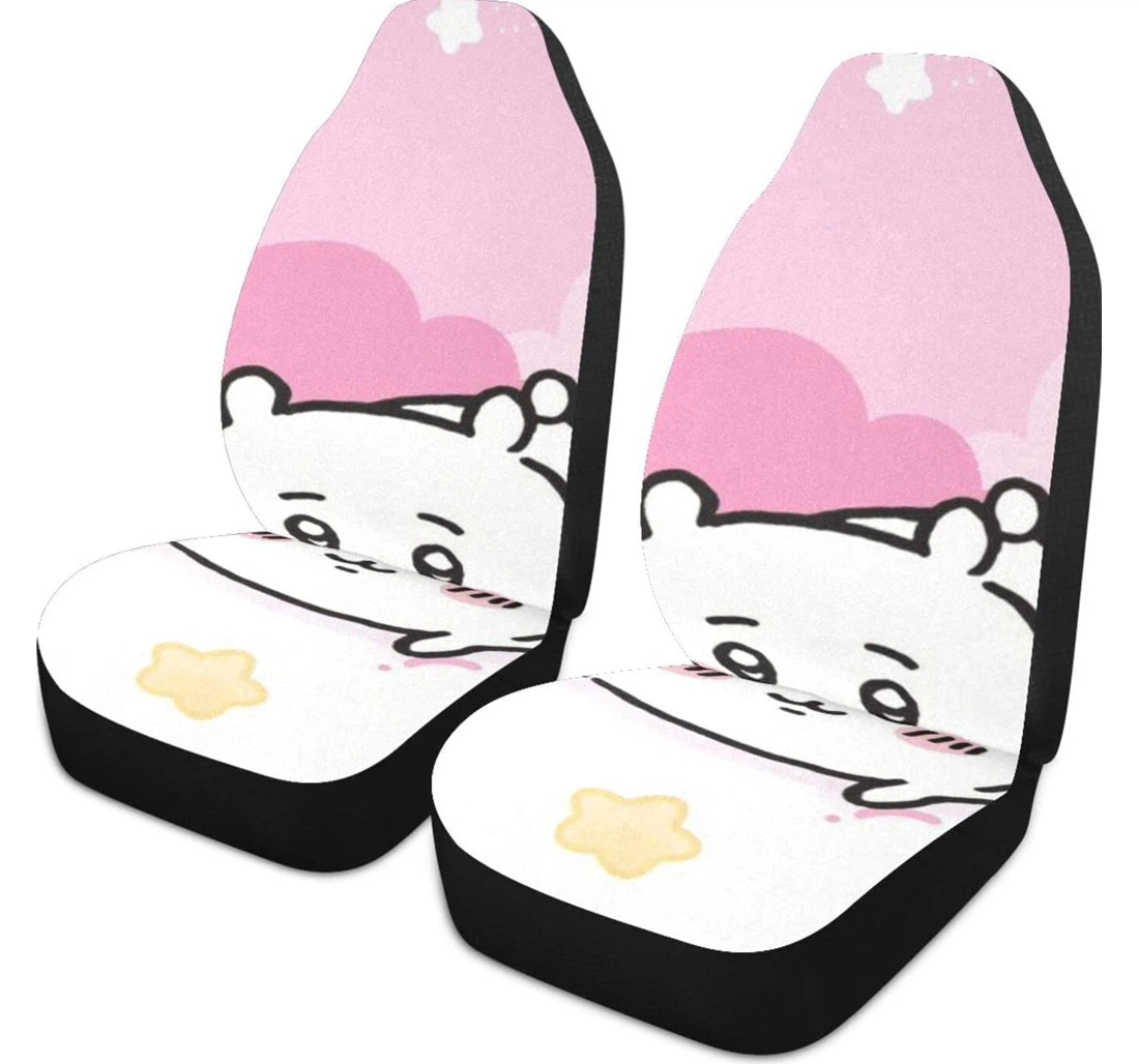 Pink Cute Rabbit Universal Front Car Seat Cover