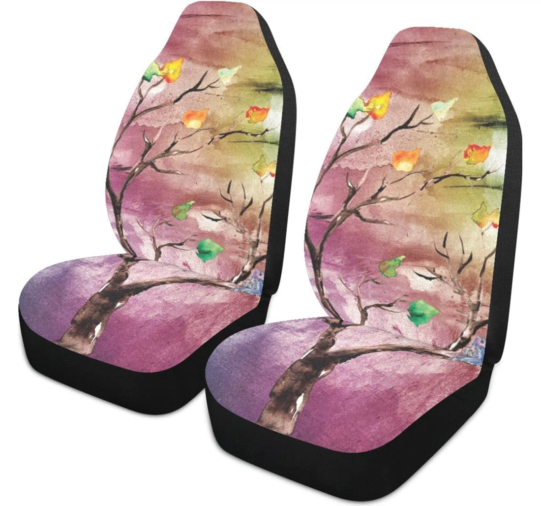 Life Colored Tree Universal Front Car Seat Cover